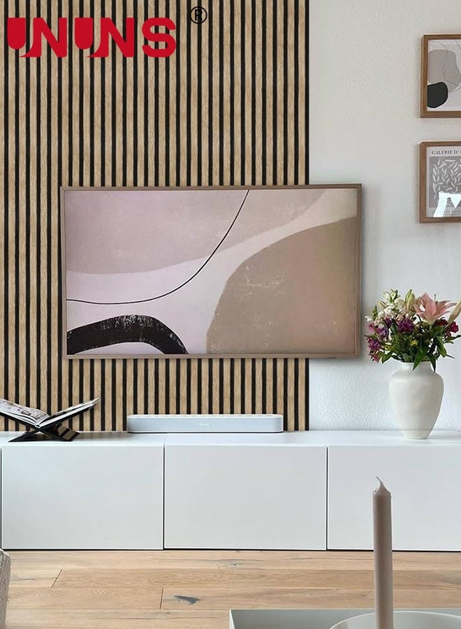 UNUNS 45cmx10m Wood Slat Wallpaper,Peel and Stick Self Adhesive Wood Wallpaper,PVC Decorative Removable Wallpaper,Waterproof Faux Wood Grating Stripe Contact Paper for Living Room Bedroom - Image 3